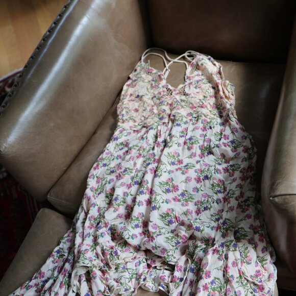 Free People One Adella Printed Mini Slip Petal Pink Combo Size Small NWOT - Picture 6 of 11